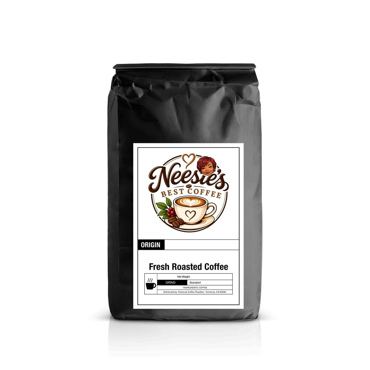 Mocha-flavored coffee bag - Neesie's Best Coffee rich chocolate coffee blend